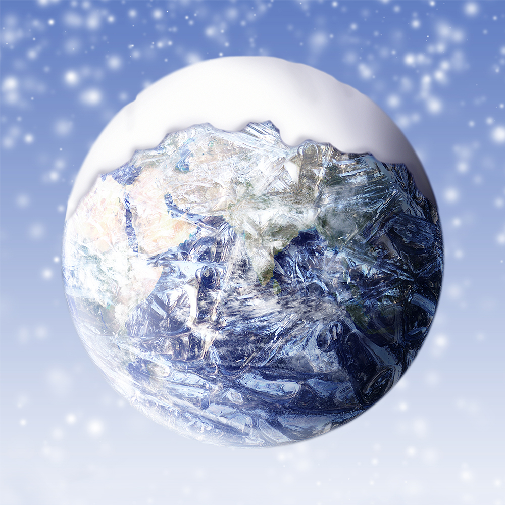 earth covered in snow