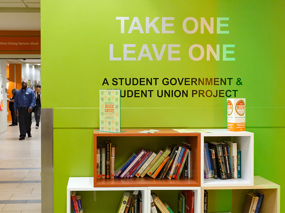 Book shelf in Student Union