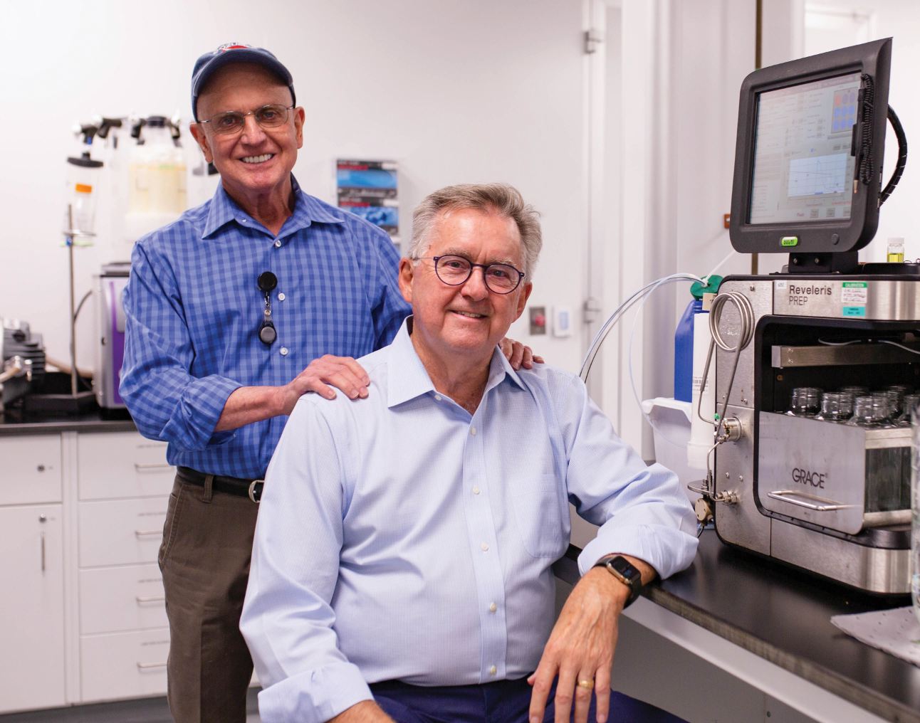 Dr. Garry Kiefer (left), Macrocyclics CEO, and Dr. Dean Sherry